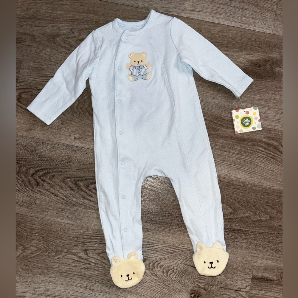 New! Little me baby boy snap sleeper size 9 months